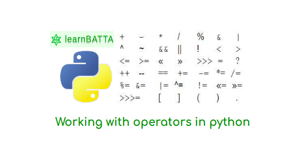 Python Working With Operators